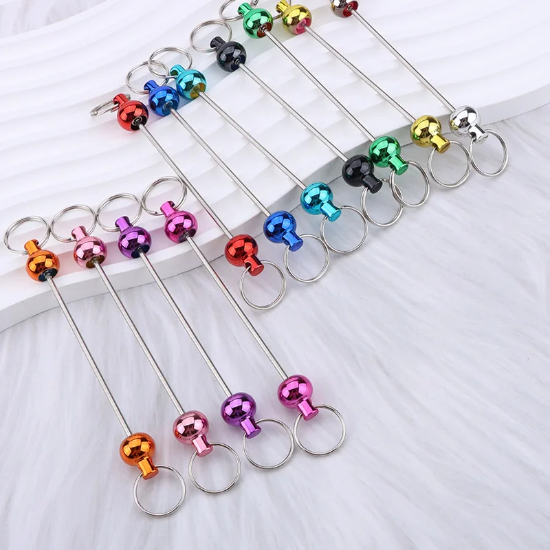 22Pcs DIY Beaded Pen Creative Beadable Keychain Bar Blank Keychains Accessories Detachable Keychain Bars for Pendant Keychains