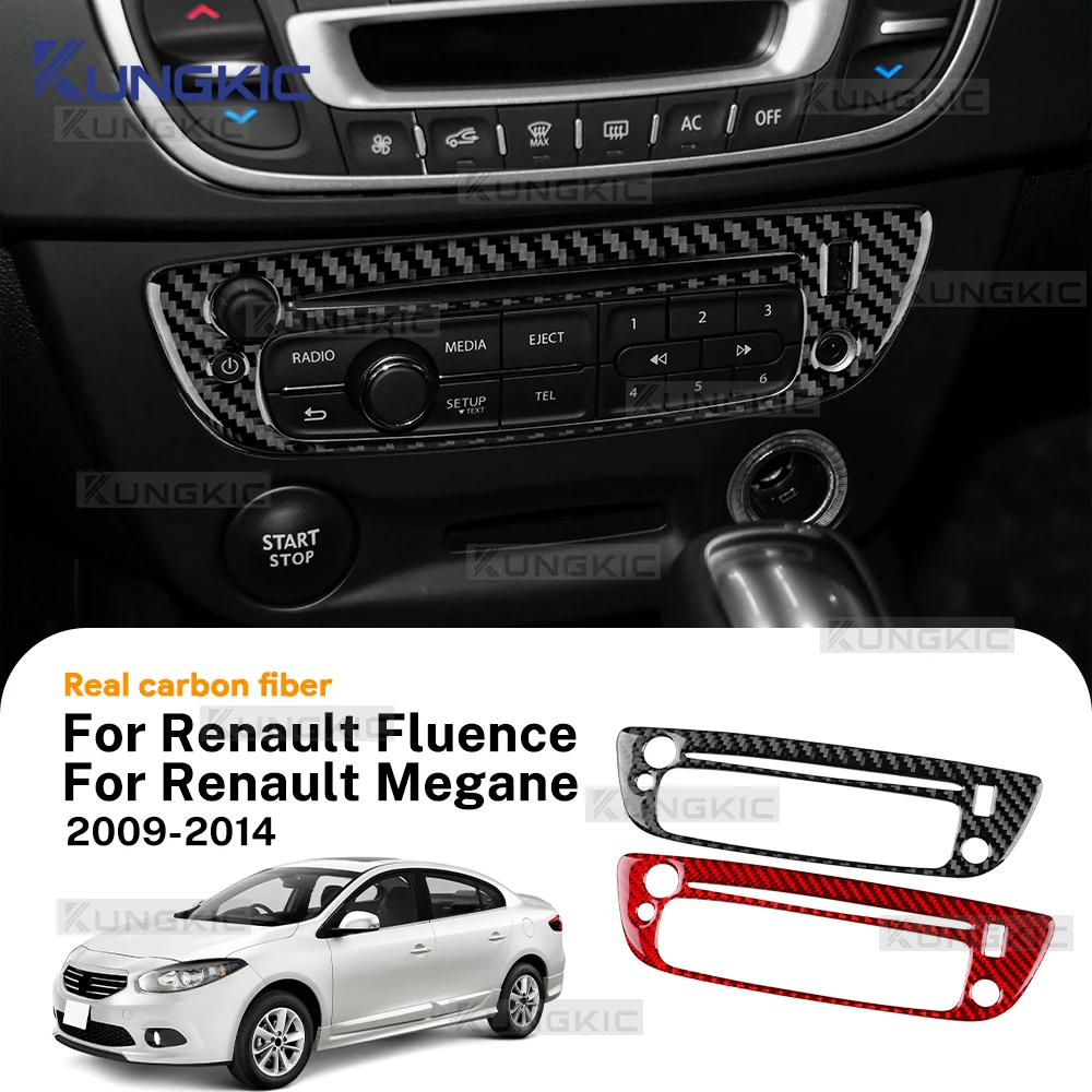 

Для Renault Fluence Megane RS 2009 2010 2011 2012 2013 2014 Наклейка из настоящего мягкого углеродного волокна LHD Центральное управление CD Внутренняя рамка