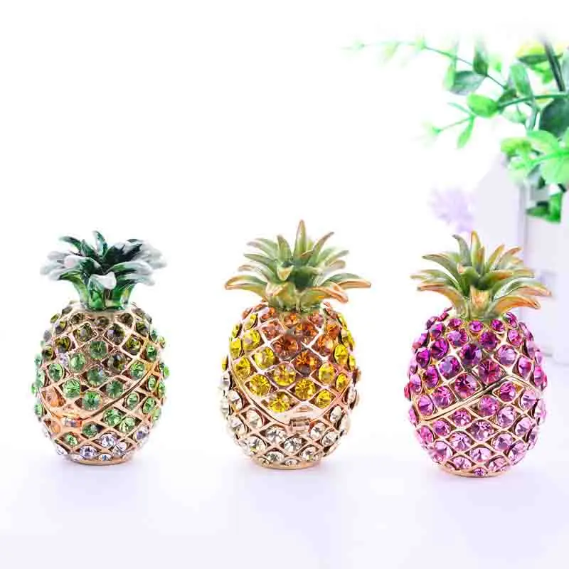 2025 Pineapple-Shaped Metal Multi functional Storage Jewelry Box Japanese Home/Office Desktop Decoration Crafts Ornament LI038