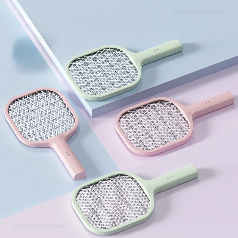 New  2 In 1Electric Mosquito Swatter Racket TYPE-C Rechargeable Mosquito Killer Lamp Fly Swatter Lithium Battery With Base