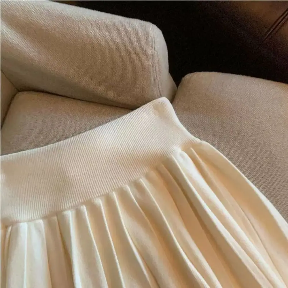 

Простая плиссированная мини-юбка на шнурке, в стиле преппи, с эластичной высокой талией, корейский стиль, короткая вязаная мини-юбка для девушек и женщин