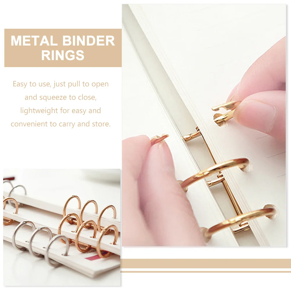 

8pcs Binder Metal Loose Leaf Rings for Index Cards Flash Card Book Rings Notebook Student Folder Alloy Discs Storage