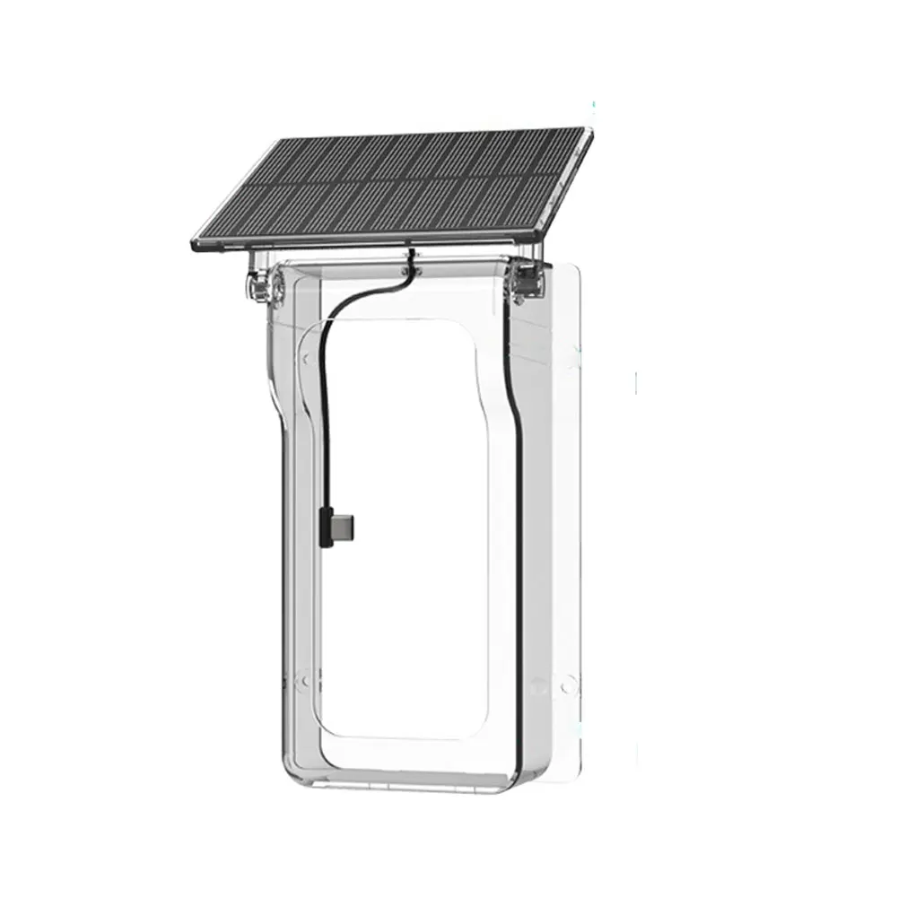 

solar powered transparent doorbell cover box waterproof rain guard ABS protects doorbell from all weather exposure