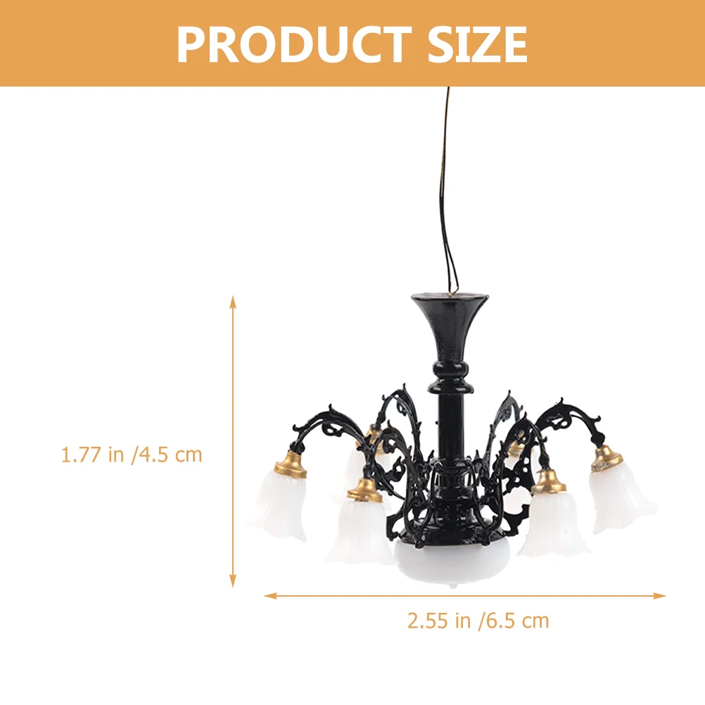 Accesorios de araña modelo, decoración de cosas en miniatura, lámpara, juego de juguetes de luz