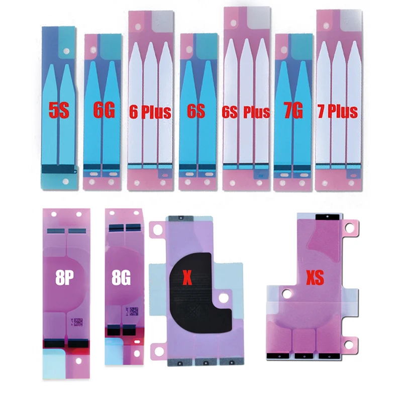 100Pcs Battery Sticker For iPhone 13 11 Pro XS X 8 7 Plus 6 6s Adhesive DIY Pull Strip Tab 5S SE Battery Glue Replacement Part image 2