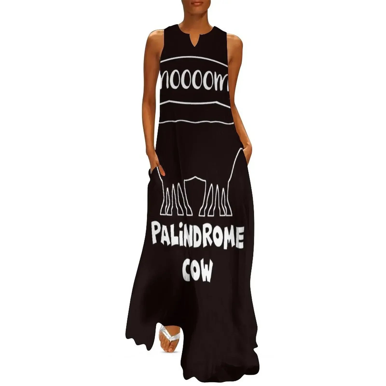 

Palindrome Cow Long Dress women dresses Cocktail of dresses woman dress Women long dress