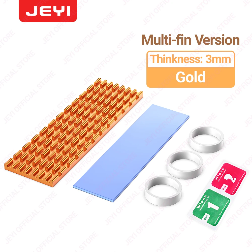 JEYI M.2 SSD koellichaam, aluminium PS5 radiator Solid State drives koeler siliconen thermische pad voor NVME NGFF M2 2280 PCI-E SSD