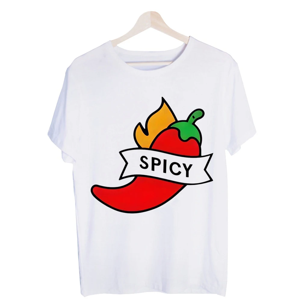 Men's Spicy Chili Pepper Flame Graphic Tee, Short Sleeve Crew Neck T-Shirt for Casual Summer Outfits