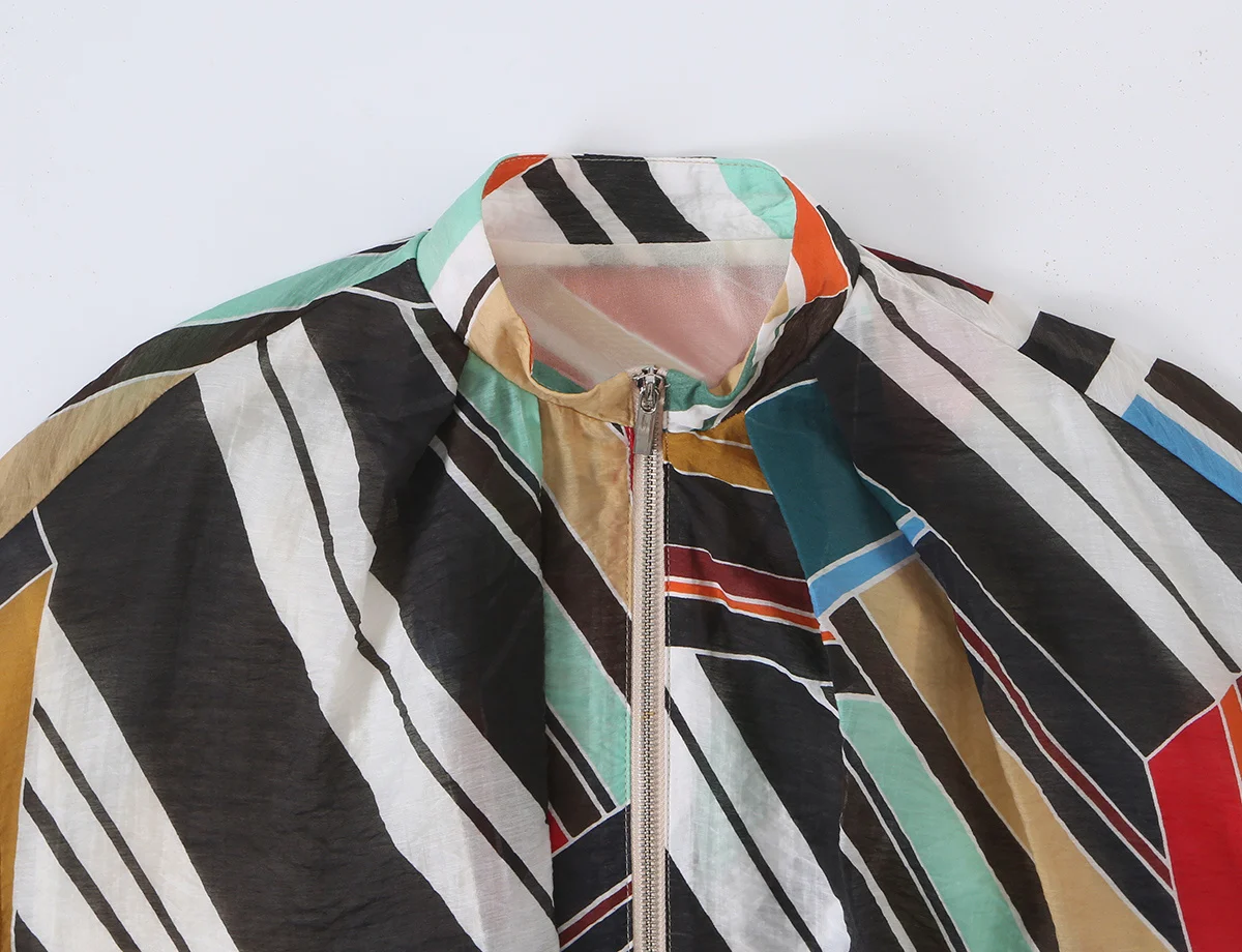 KONDALA Chic 2026 Herbst Damen Vintage-Print Anzüge Reißverschluss-Pilotenjacke + Asymmetrischer Langer Midi-Rock Modische Damen-Freizeitsets – Detail 5