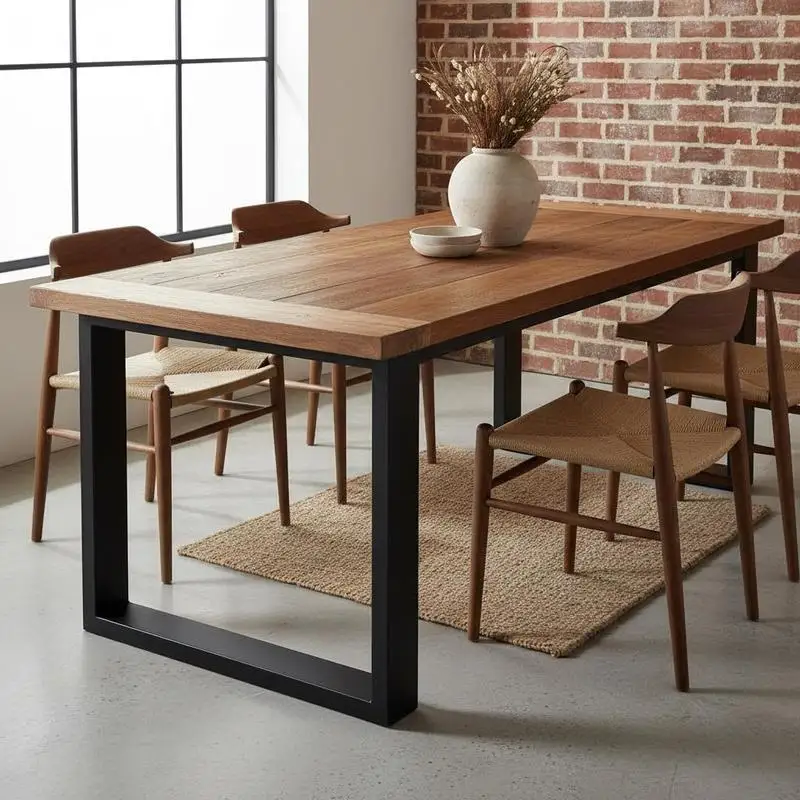 

Square Metal Supports 28x35x3.1 Inch For Kitchen Dining Office, Heavy Duty Iron Box Section Industrial Country Style Black Paint Finish 2 Pack
