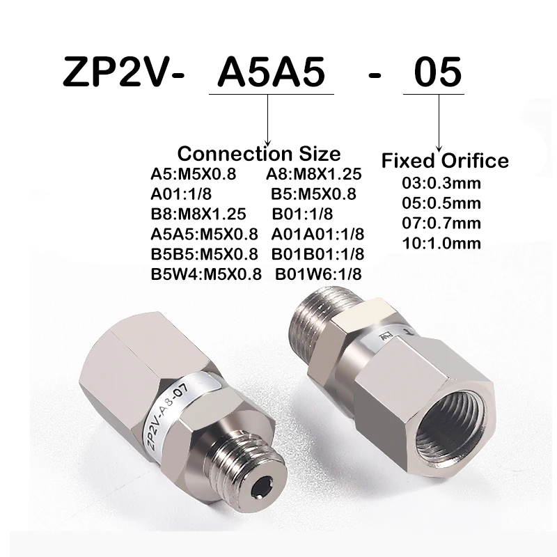 Vacuum Logic Valve Safety Valve Internal Thread/External Thread ZP2V-A5/A8/A01/B5-03/05/07/10 Pressure Check Valve