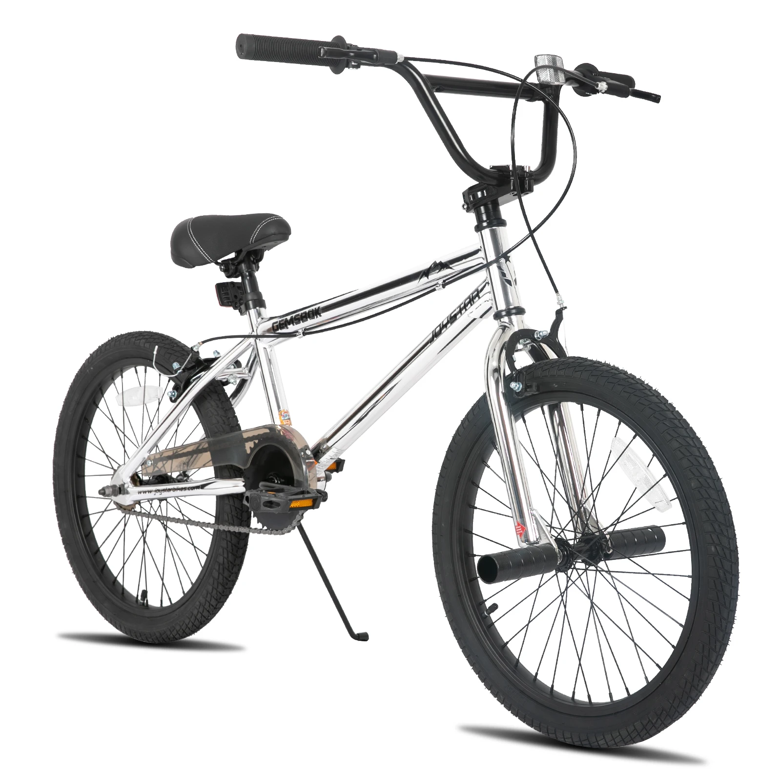 YSTAR-Vélo BMX pour enfants, chaîne pour garçons et filles de 7 à 12 ans, vélos pour maire intérieur, freins à main pour touristes, 2 chevilles, argent, 20 po