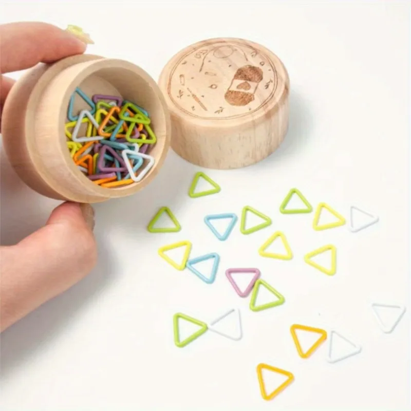 30 Stück Mix-Farben-Dreieck-/Herz-Strickstichmarkierungen, farbiges Metall, 12–13 mm Stichmarkierungen zum Nähen, DIY-Stricken