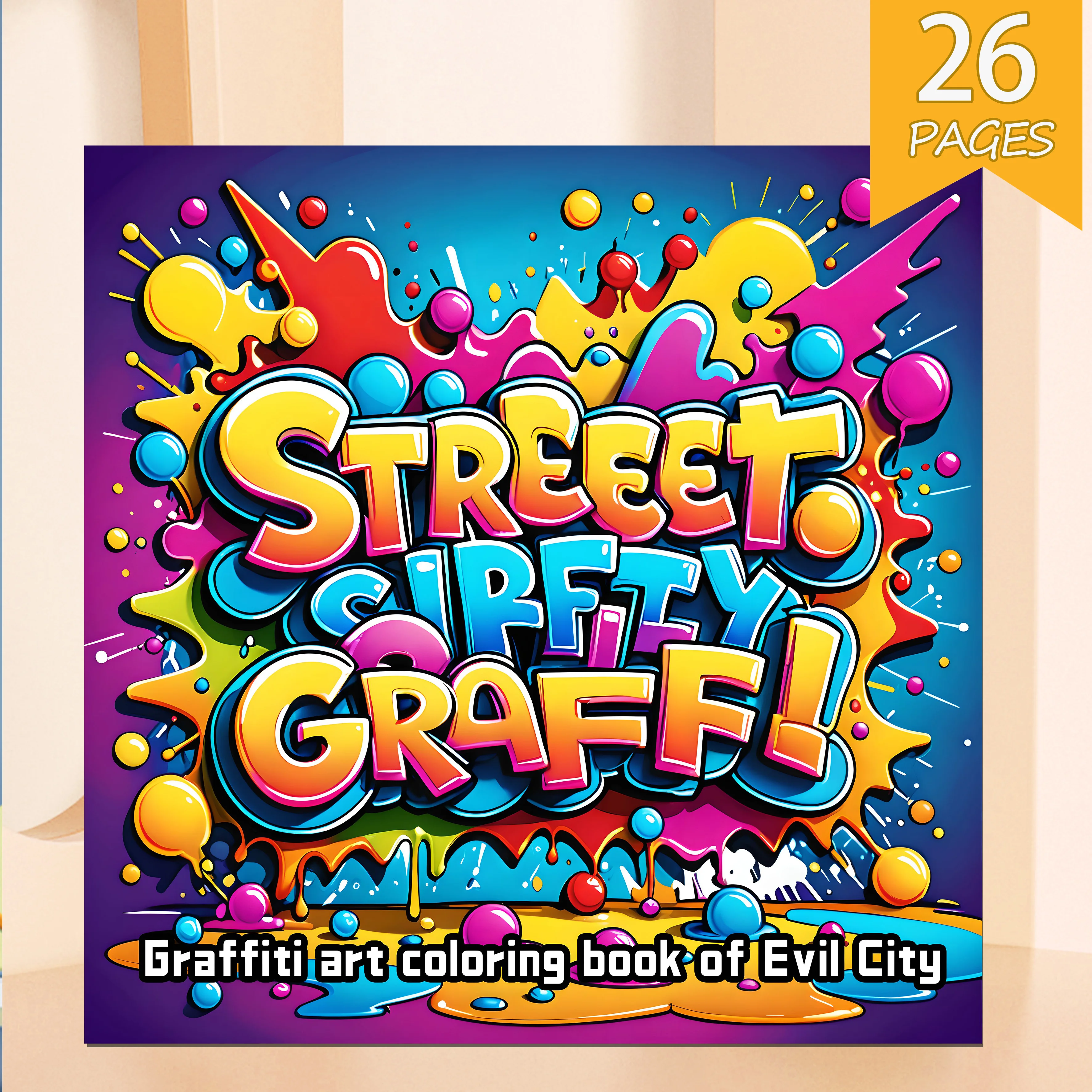 

Раскраска STREET GRAFFITI, 26 страниц для взрослых, художественная раскраска эпохифити, злой город, книга для рисования, идеальный подарок ﻿