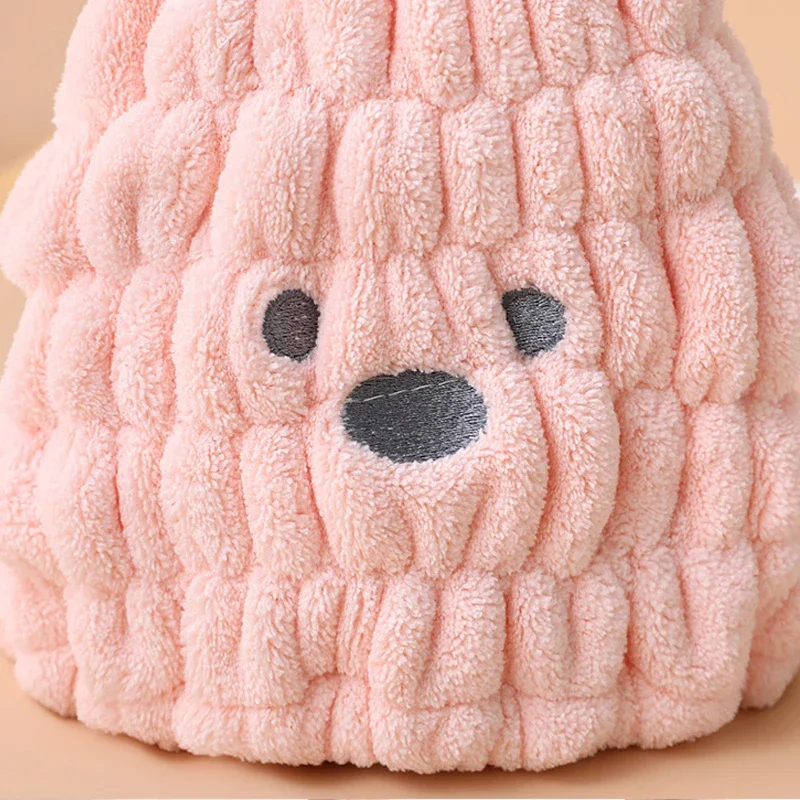 Cute rabbit Microfiber Hair-drying Towel Bath Cap Strong Absorbing Drying Long Soft Special Dry Hair Cap Towel with Coral Velvet