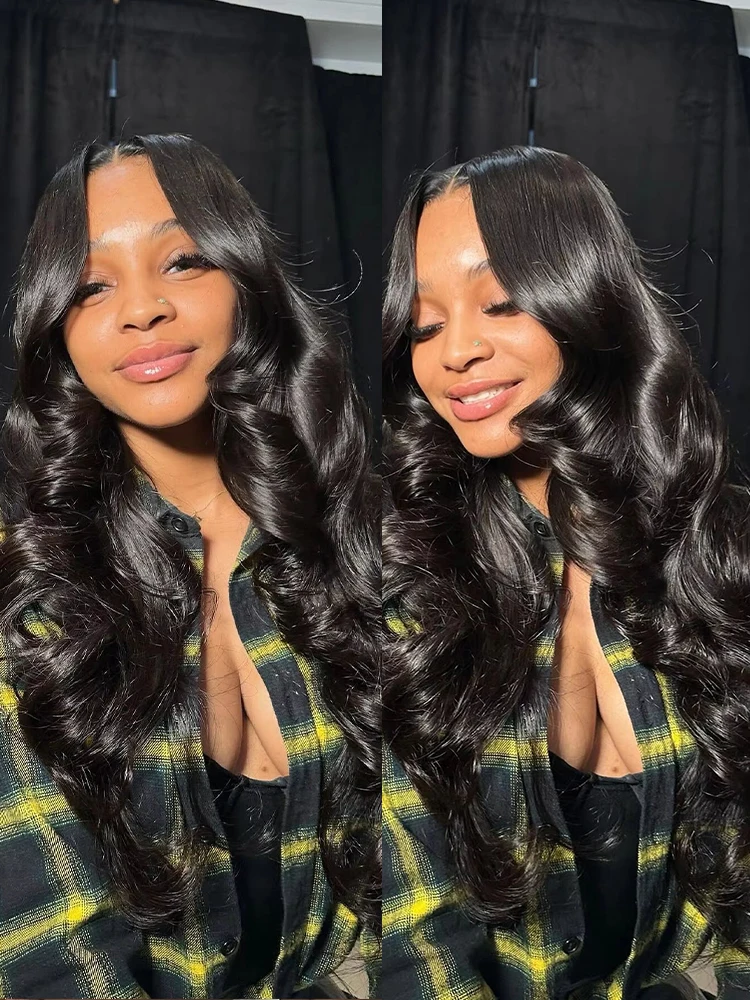 

300% Плотность 40 46 дюймов 13x6 HD Парик фронта шнурка Объемная волна Бразильские человеческие волосы Предварительно выщипанные 13x4 Прозрачные кружева для чернокожих женщин