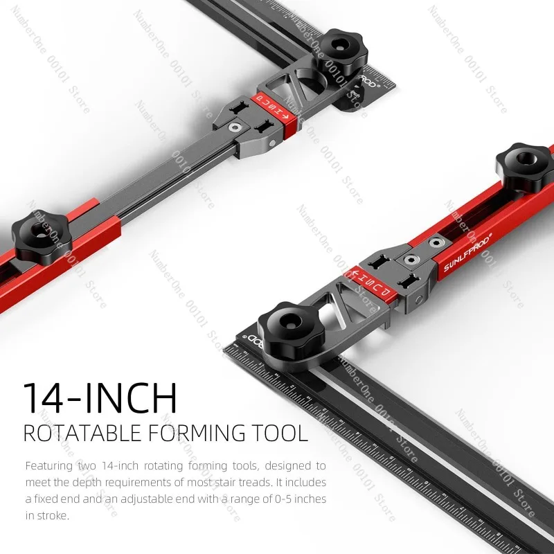 New aluminum alloy stair ruler, multi-functional folding ruler, home tools