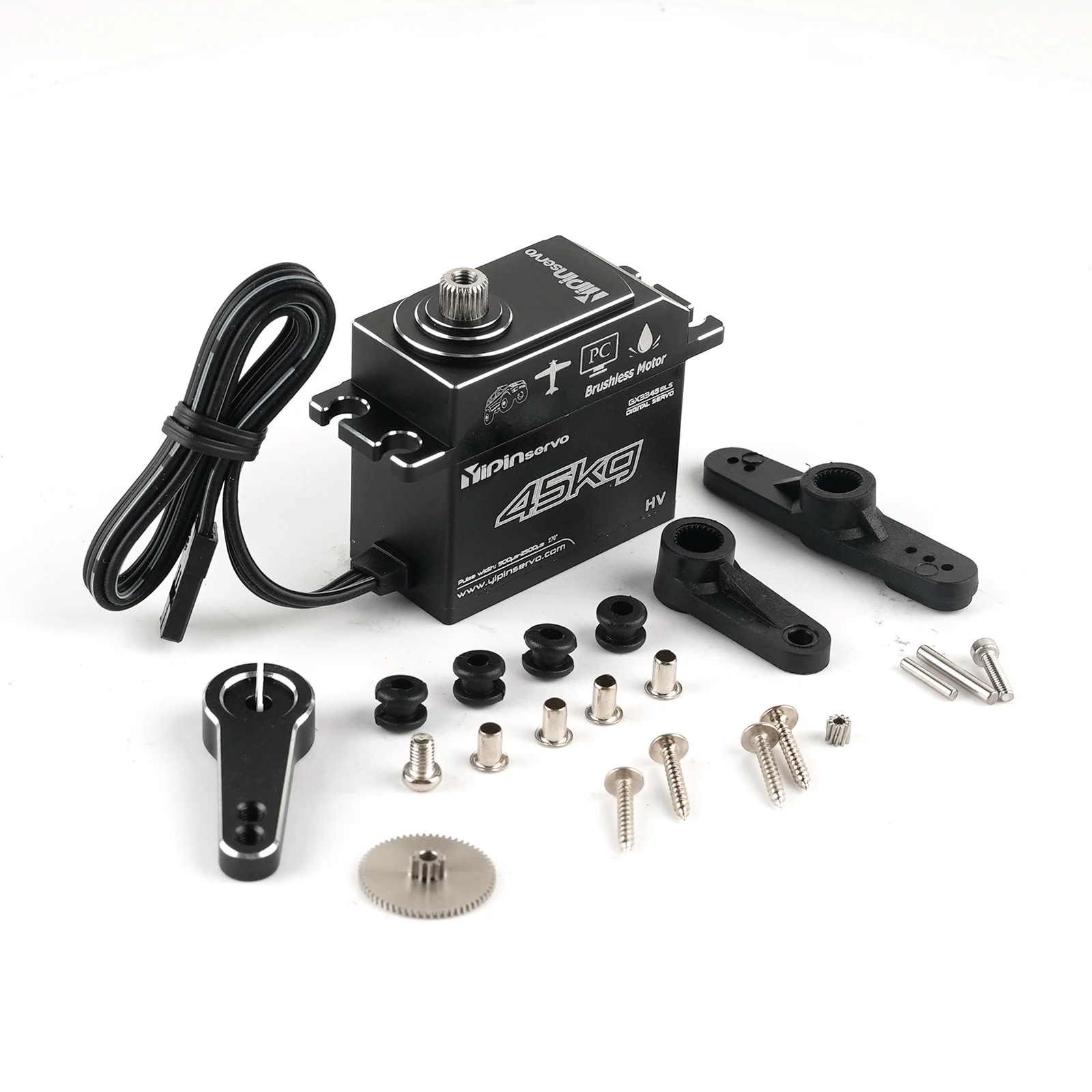 Servos digitais de alto torque, 45kg, gx3345bls, motor sem escova, ângulo de 180/270 graus, servos controláveis, peças de brinquedos para carro robô rc