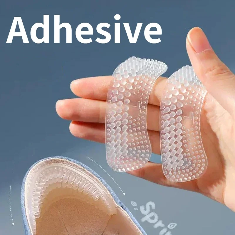 1/2/3pairs Upgrade Silicone Heel Stickers Heels for Women Men Anti Slip Heel Cushions Non-Slip Inserts Pads Adjustable Size
