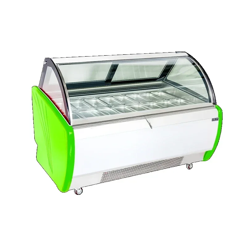 Congelador vertical expositor de helados y gelatos, nevera de mostrador para alimentos congelados rápidos, vitrina de helados.