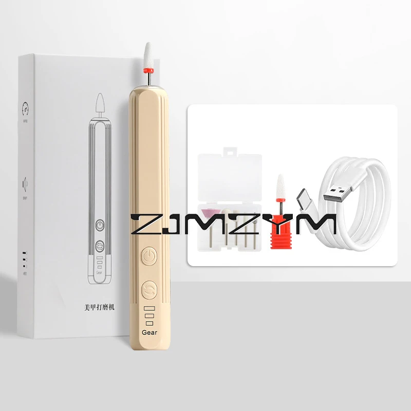 เครื่องขัดเล็บไฟฟ้าชาร์จด้วย USB mesin kutek เพื่อความงามแบบพกพาสำหรับการกำจัดผิวหนังที่ตายแล้ว