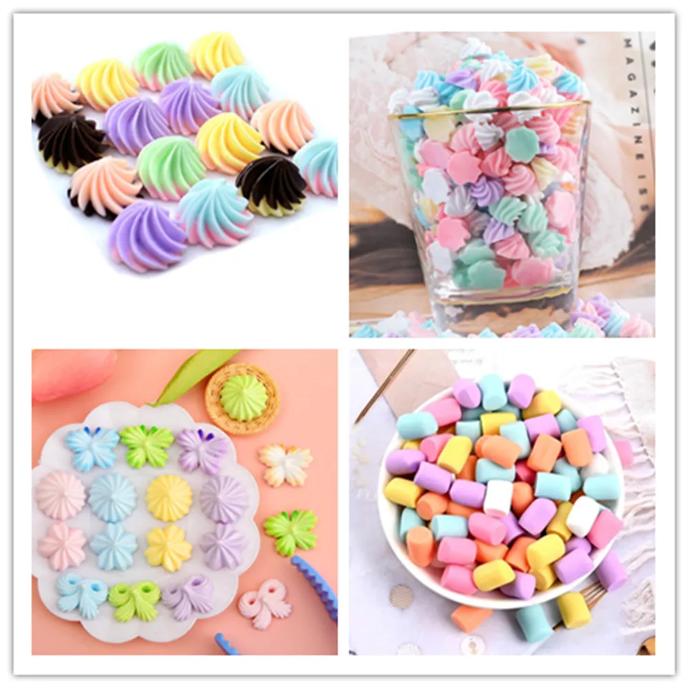 Kawaii Macaron simulación crema caramelo Flatback resina cabujón Mini caramelo falso accesorios para casa de muñecas