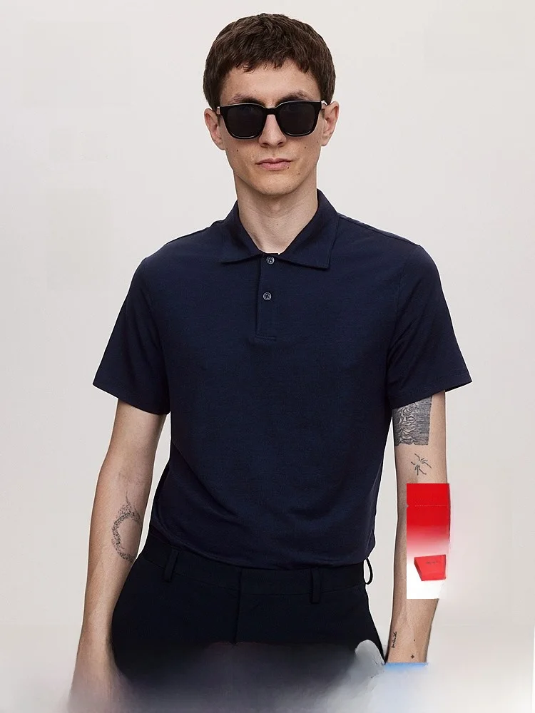 

Мужская повседневная рубашка H&M для города, из волокна Lenzing, с коротким рукавом, приталенного кроя, тонкая, летняя коллекция 2024