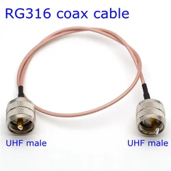 UHF PL259 for RG316 Cable Extension Conncetor UHF To UHF Male Male PL-259 Crimp for RG316 Pigtail Cable Coaxia Low Loss 50 Ohm