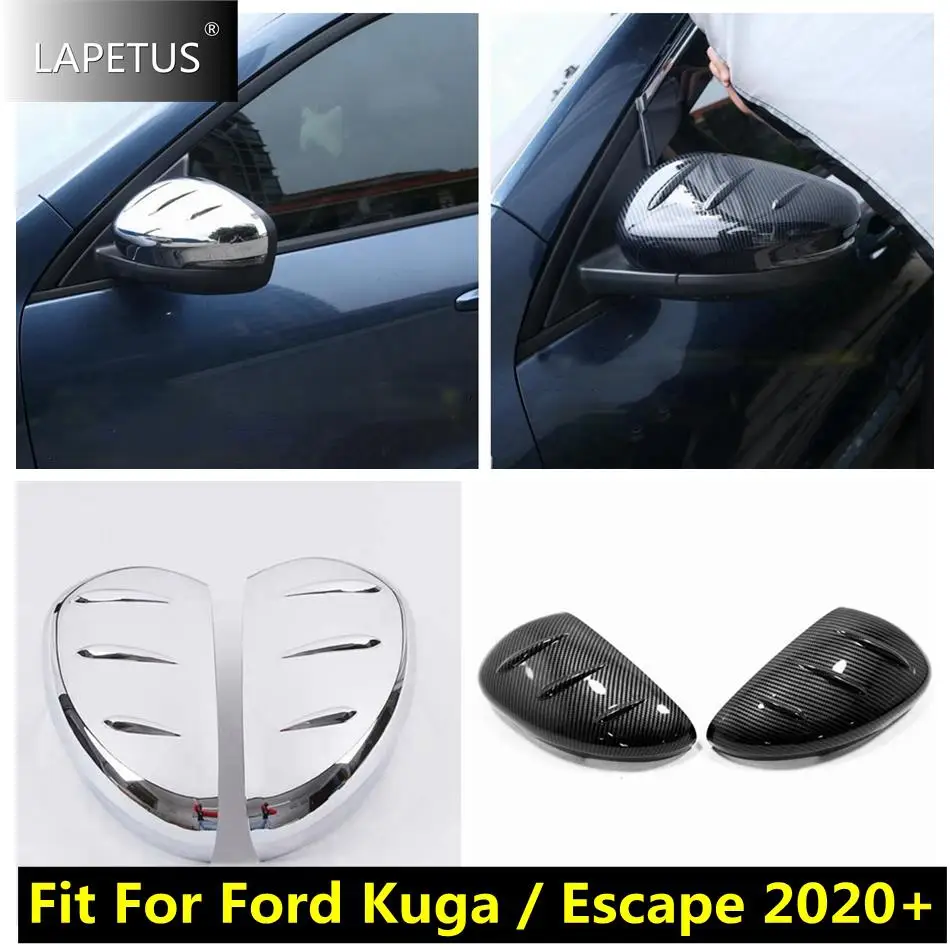 

Car Chrome / Carbon Fiber Wing Case Rearview Mirror Decor Protector Accessories Cover Trim For Ford Escape / Kuga 2020 - 2023