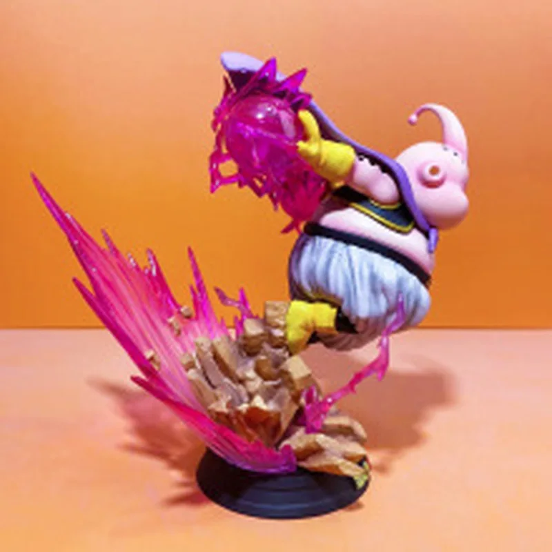 Figurka Dragon Ball Majin Buu Świecąca Statuetka Anime - Kolekcjonerska Figurka z PVC Dekoracja na Biurko Ozdoby Prezent Urodzinowy dla Dzieci Zabawka 19cm