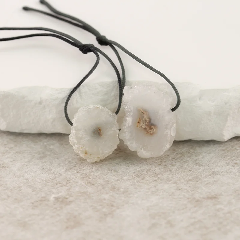 B&F Agate with Crystals Earring Beads for Jewelry Making, Handmade Natural stones beads, Stones for jewelry Making Supplies