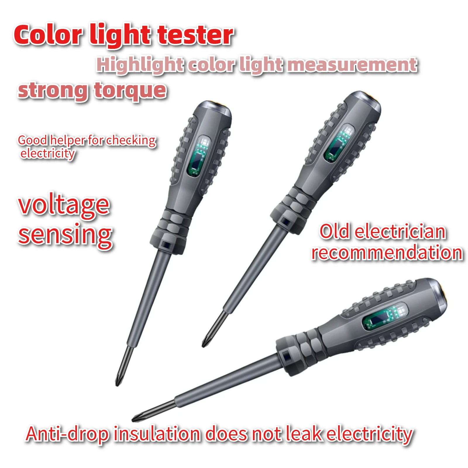 Double color lamp electrician measuring pen dedicated screwdriver intelligent breakpoint measurement