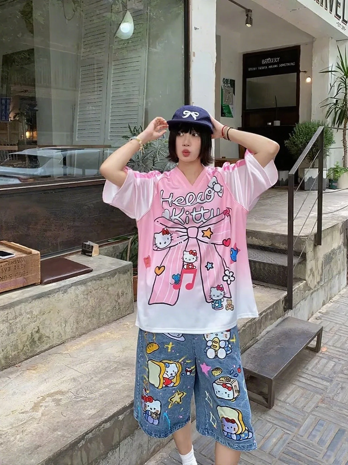 Cute Girl 3D Printed Sweet Cool Hip-hop Baseball Jersey T-shirt, Women's Summer Men's Short Sleeved T-shirt, Quick Drying Top