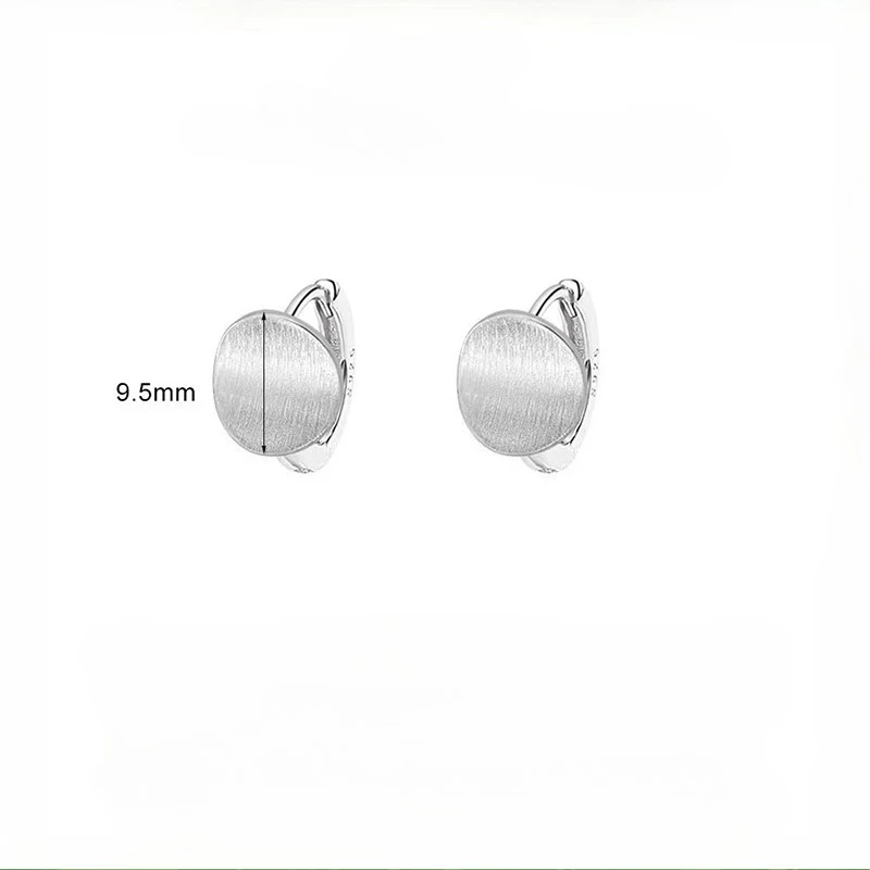 Silver Color Trendy Frosted Brushed Round Hoop Earrings for Charm Women Fashion Jewelry Minimalist Geometric Accessories