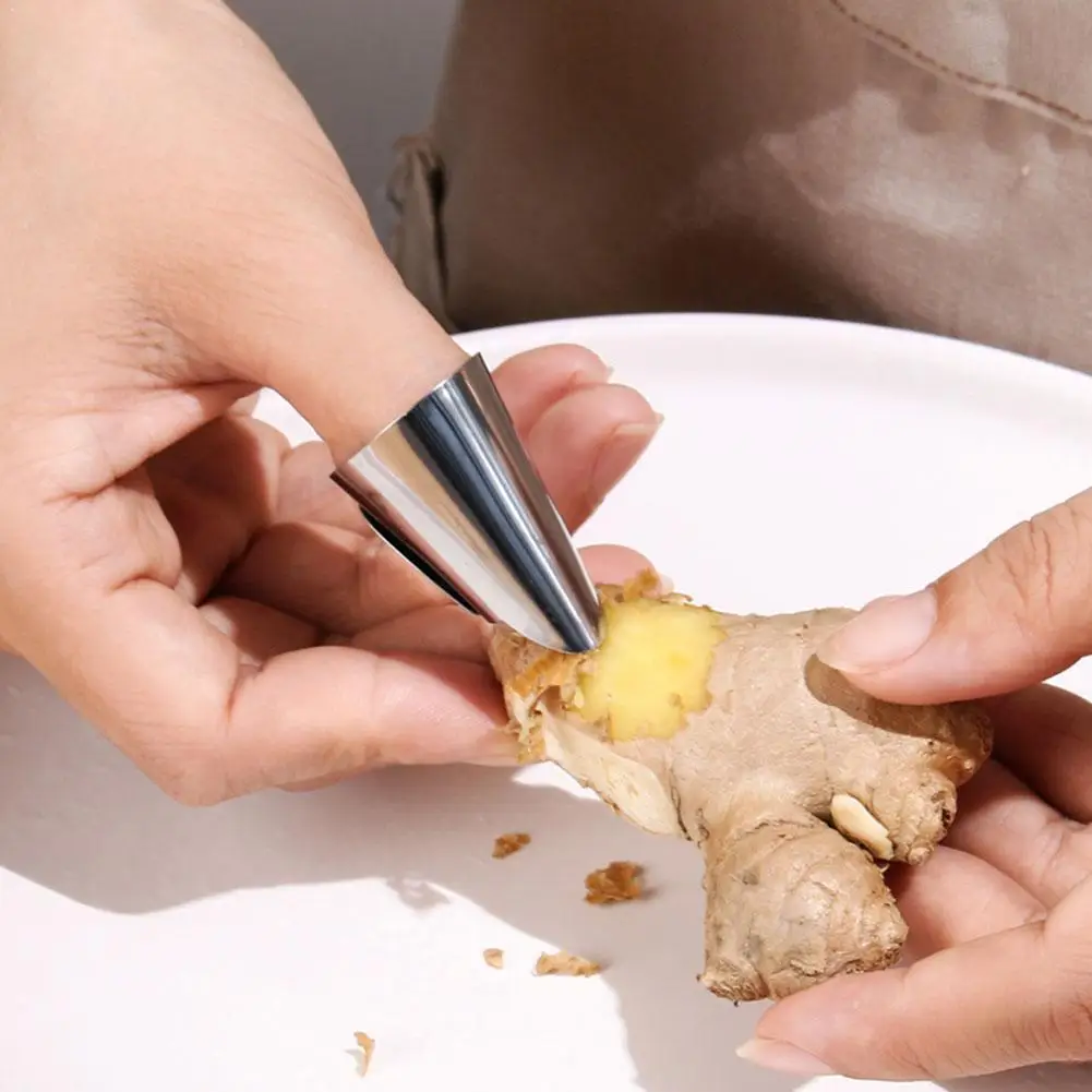 

Защитный напальчник из нержавеющей стали для нарезки фруктов и овощей, безопасный измельчитель арахиса, чеснокодавка, защита для пальцев