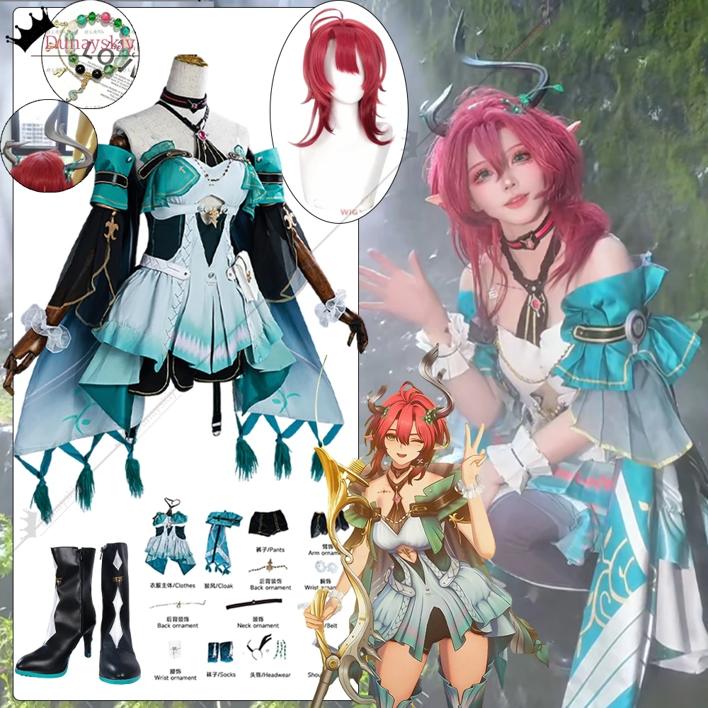 

Ciaccona Cosplay Game Wuthering Waves Costume Ciaccona Wig Dress Role-playing Uniform Set Halloween Carnival Women Girls Suits