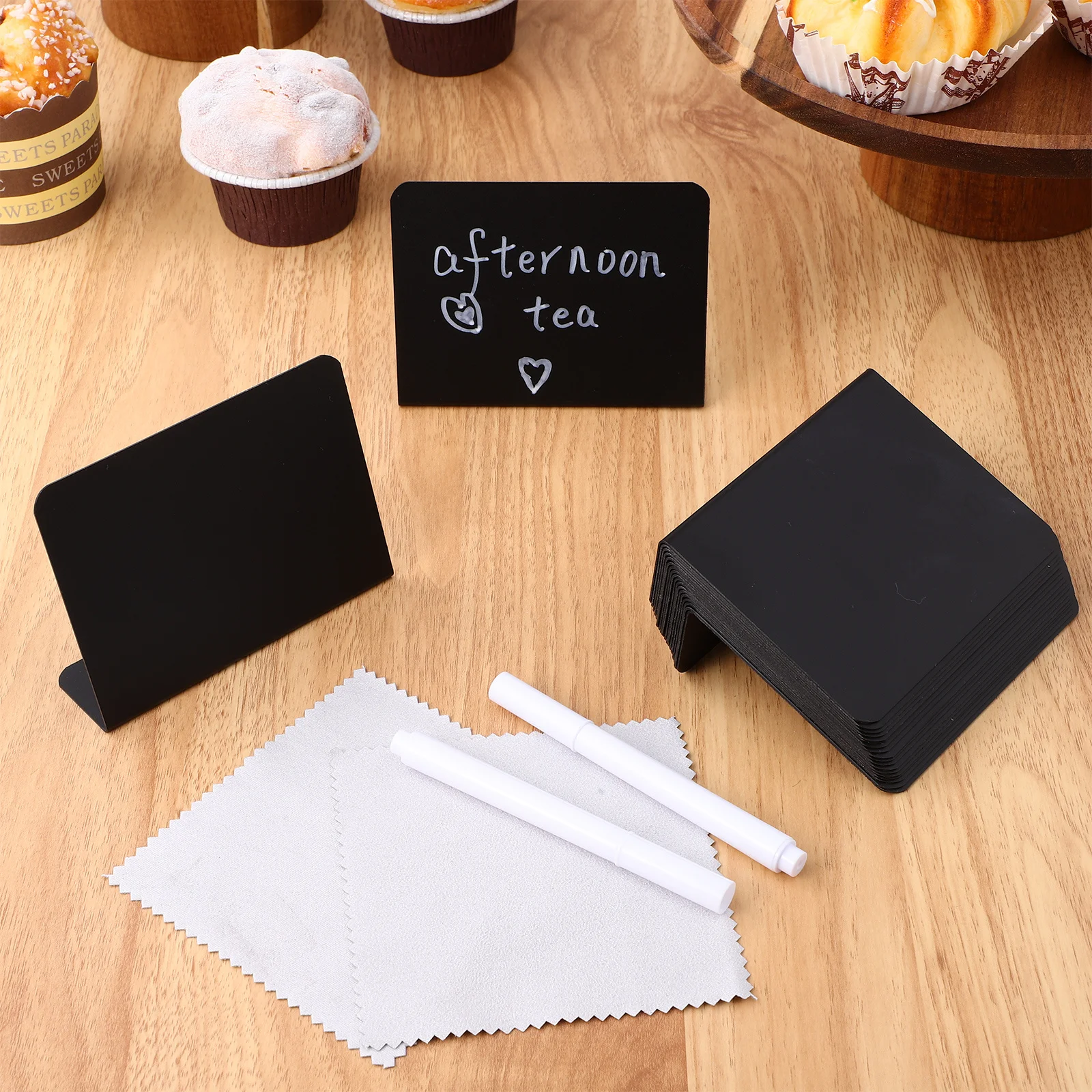 

1Set Small Chalkboard Signs Mini Blackboard Set for Menu Display Table Number Desk Organizer Chalkboard Markers Included