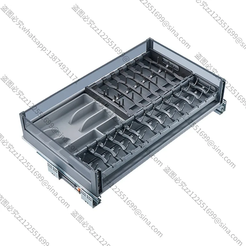 Suitable for Pull Baskets, Kitchen Cabinets, Double-layer Dish Baskets, Tempered Glass, Aluminum Alloy Storage Shelves,