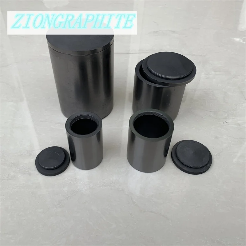 1 set Graphite Melting Crucible with lid Cylindrical For Melting Gold Silver Copper Brass Tool