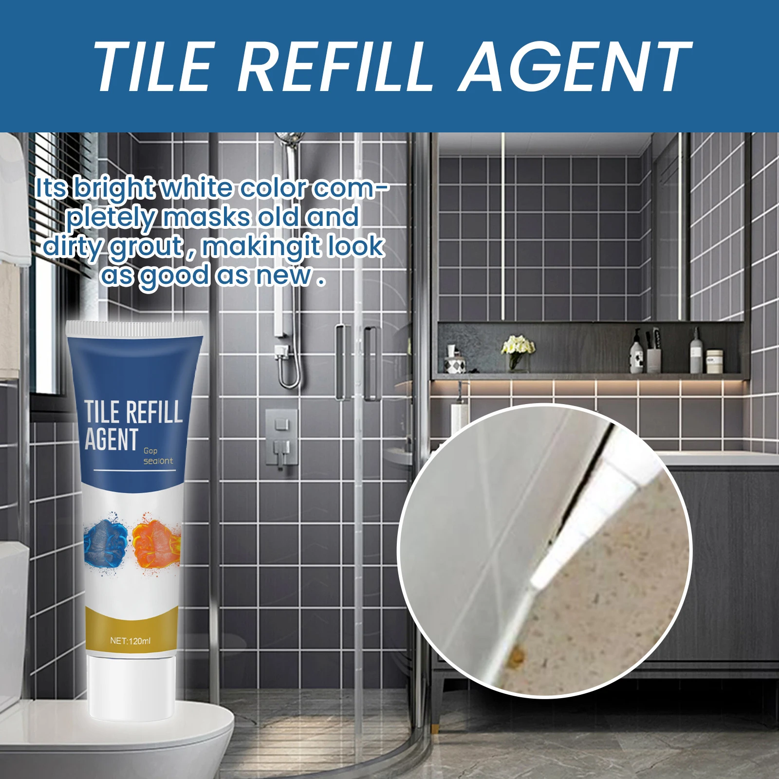 Professional Tile Gap Repair Agent White Tile Refill Grout Pen Mouldproof Filling Agents Wall Porcelain Bathroom Paint Clean