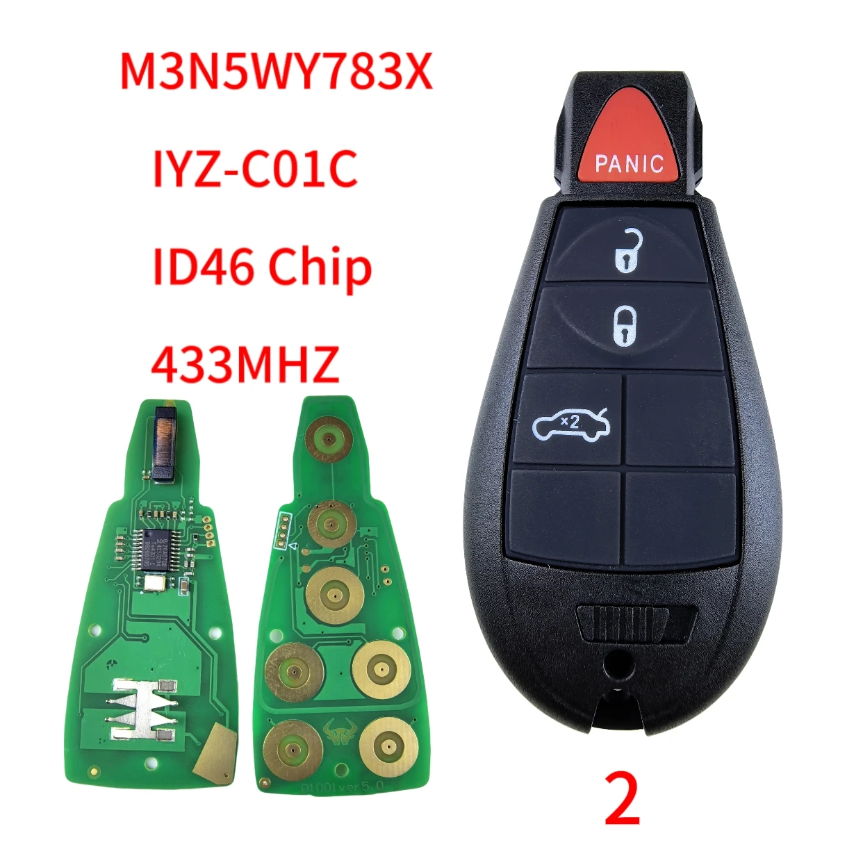 Jingxin 433Mhz 7941-Chip Fernbedienung Autoschlüssel M3N5WY783X für Chrysler Town & Country, für Jeep Grand Cherokee, für Dodge Caravan Journey – Detail 11