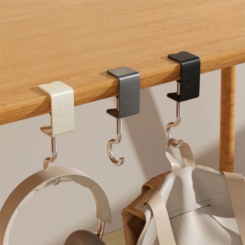 1/2/4pcs Adjustable Desk Edge Hook Gaming Headset Desk Hanger Backpack Storage Hanging Hook Holder Home School Office Organizer