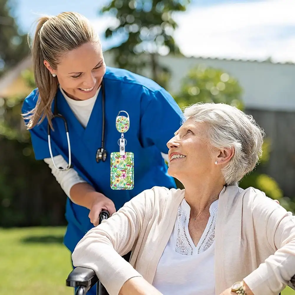 Cute Badge Holder Retractable Reel Clip Badge Holder Ideal for Nurses Teachers Students Badge Holder with Lanyard