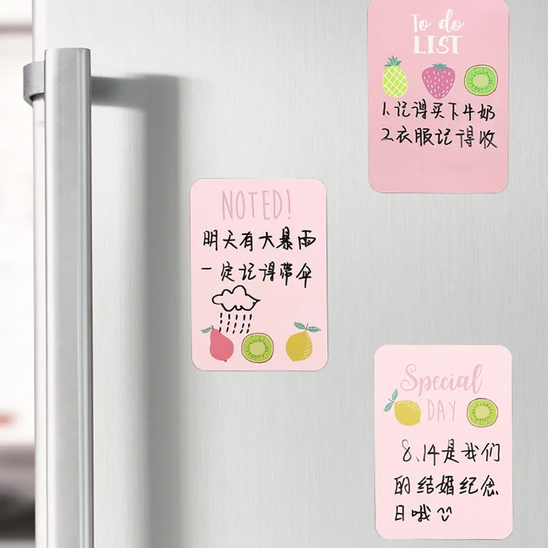 

5pc/set Creative Erasable Small Pink Kawaii Schedule Memo Fridge Magnetic Soft Whiteboard Message Board Refrigerator Magnet