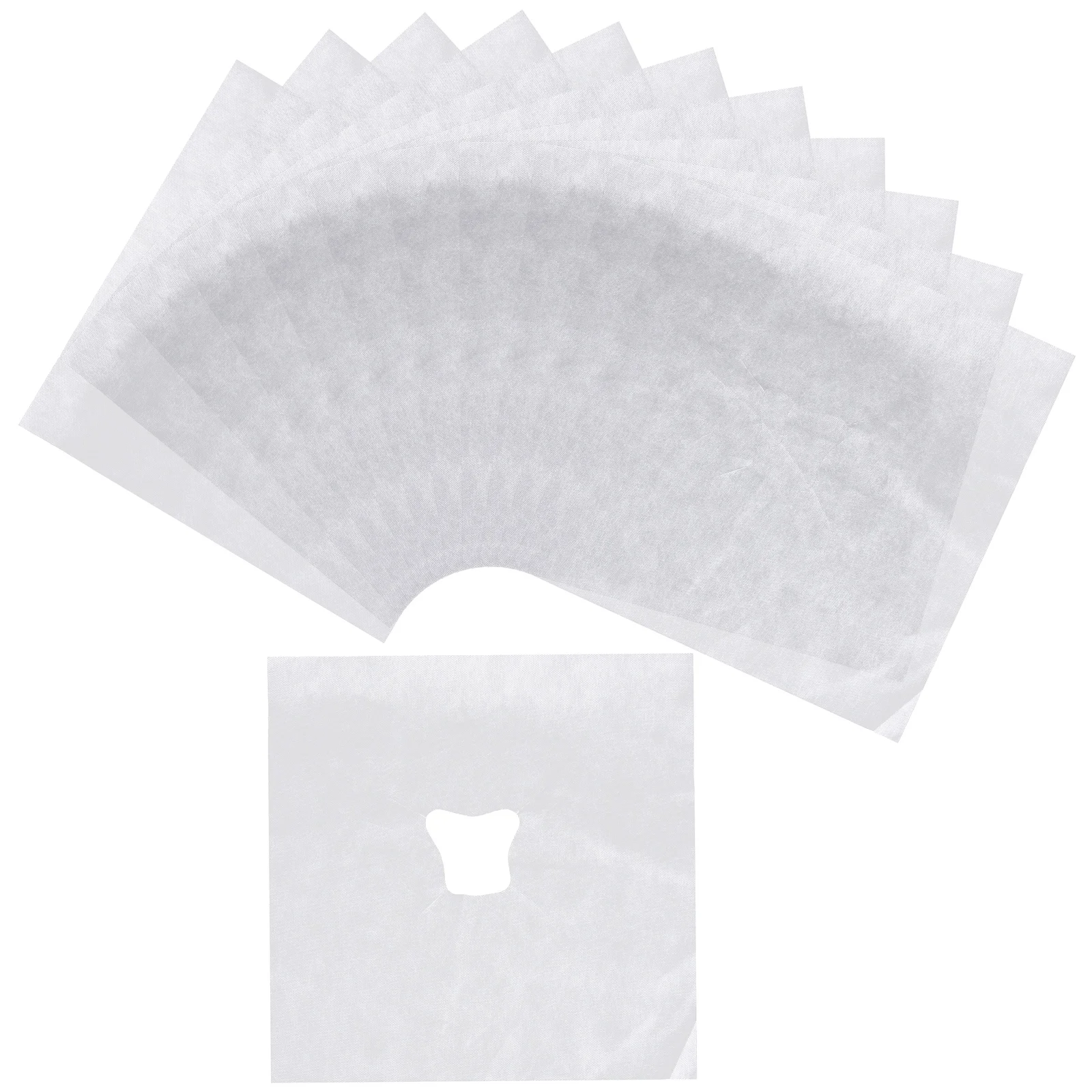 

100 Pcs Disposable Non-woven Face Massage Covers Hole Towels for Salon Spa Clinic White SoftBreathable One-time Use