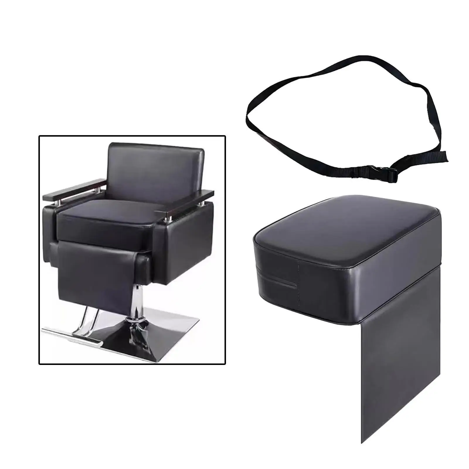 

Salon Booster Seat PU Leather Hair Cutting Cushion for Home SPA Salon