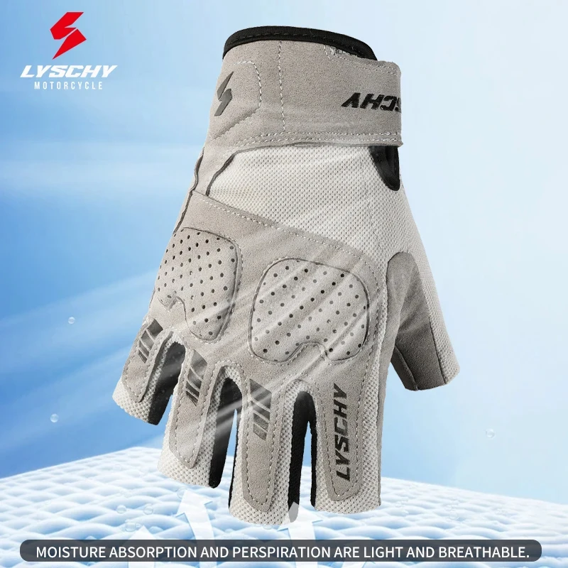 LYSCHY GW025 Motorcycle Half Finger Gloves Summer Breathable Anti‑fall Touch Screen Short Gloves for Men Women Motorbike Riding