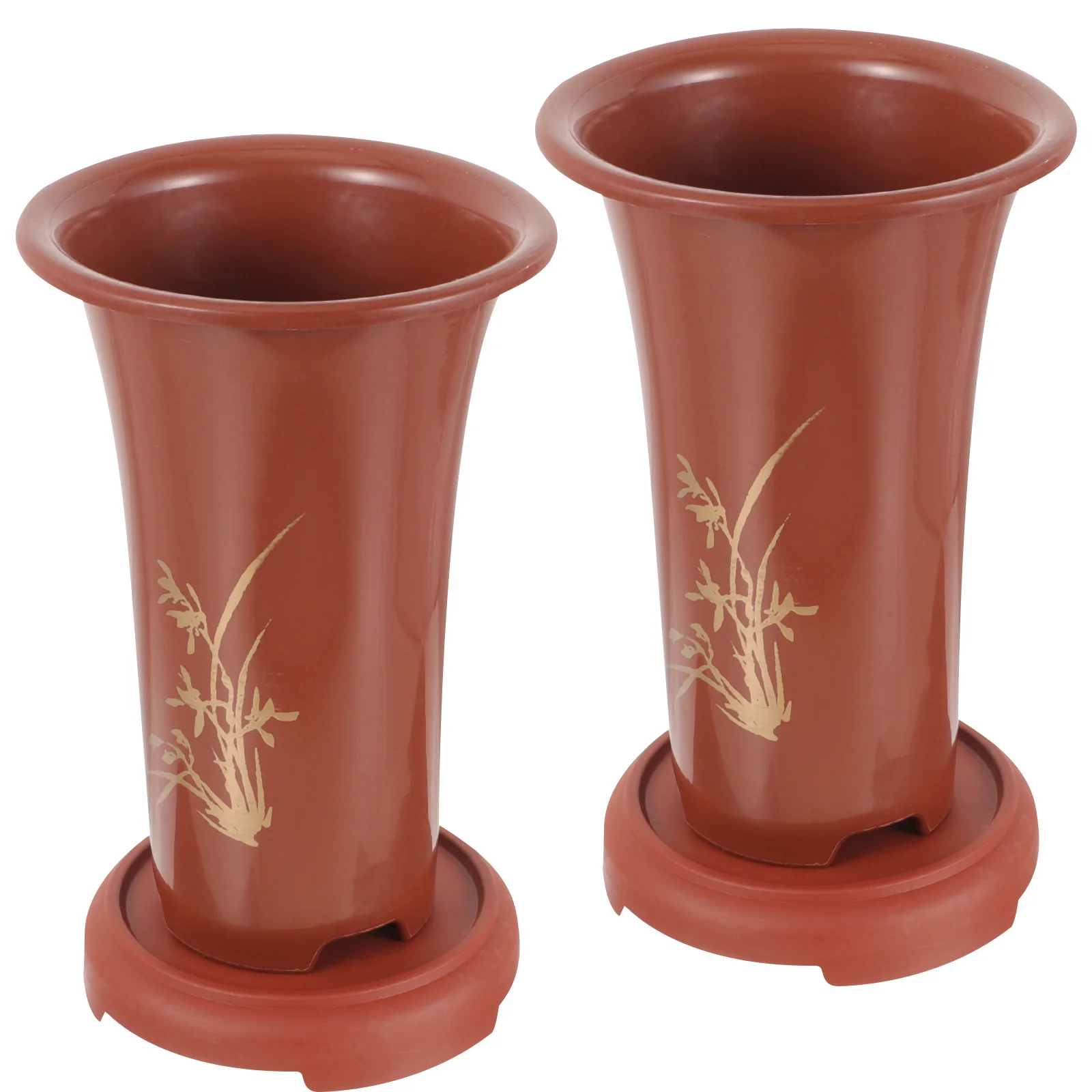 

2Sets Orchid Flowerpots Plastic Plant Nursery Pots for Indoor Plants Modern Drainage Planter for Living Room Bedroom Desk