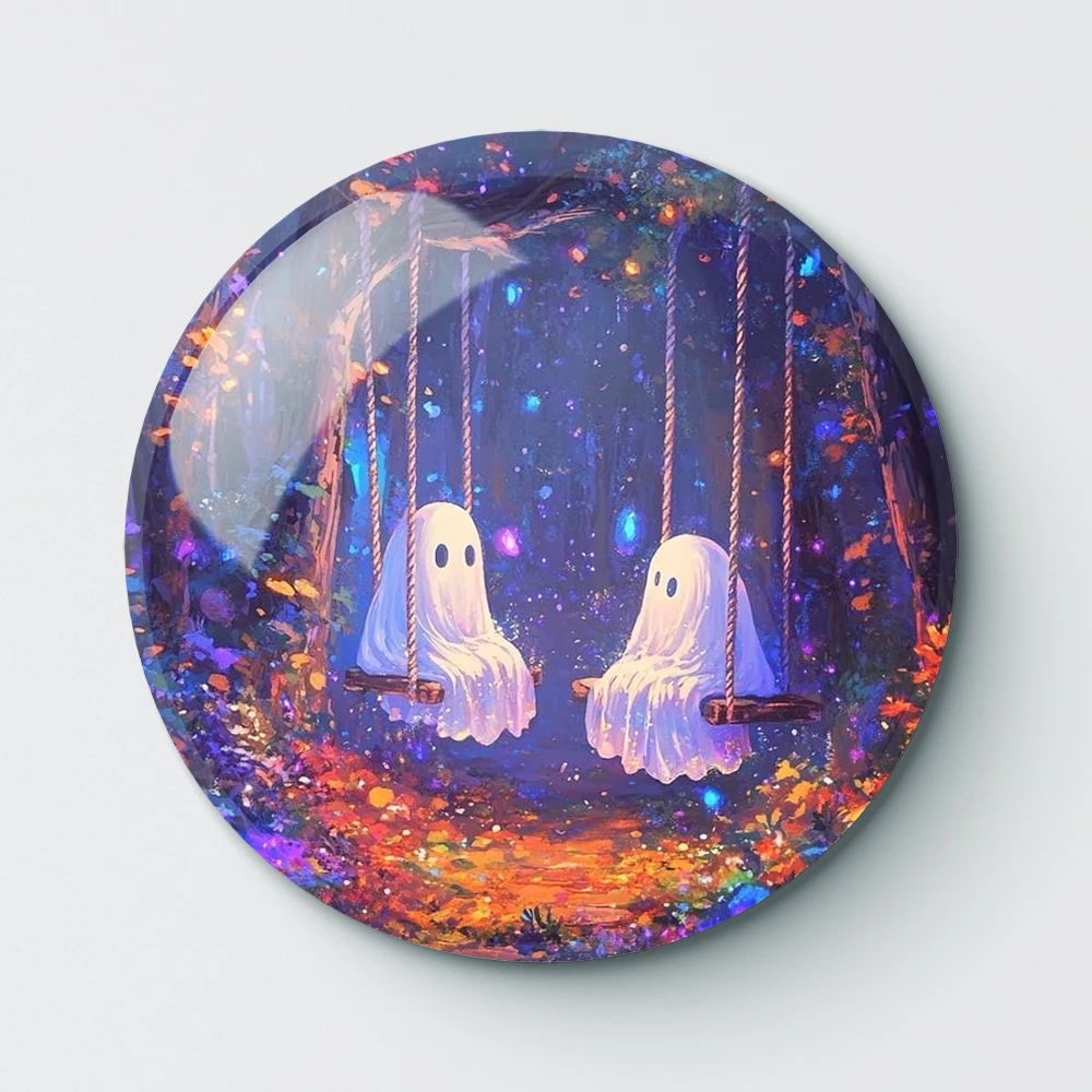 4pcs Halloween Art Ghost Pumpkin Pin Buttons Brooches Pin Jewelry Accessory Customize Brooch Pin Buttons H105-108