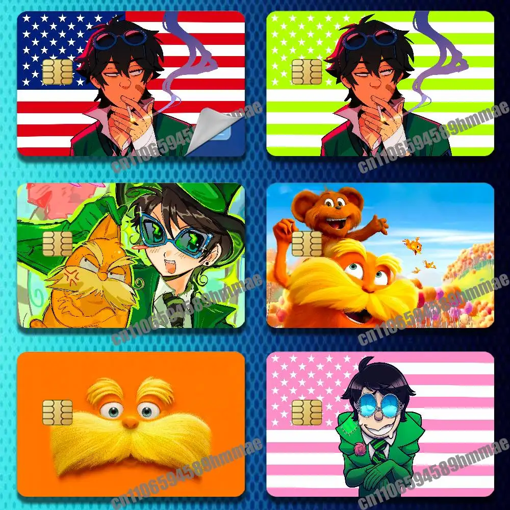 

For L-Lorax Onceler Once ler Sticker Skin Credit Bank Bus Film Access Decorative Self-adhesive Card Cover